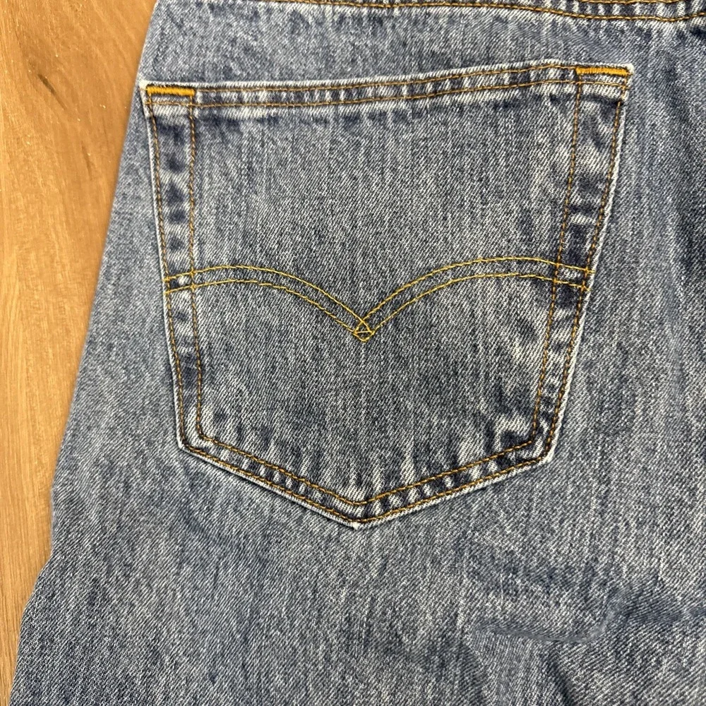 Levi Strauss 501 Jeans Mens 36x30 Button Fly Dark‎ Wash Denim